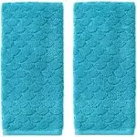 SKL Home Ocean Watercolor Scales Hand Towel, Blue (2-Pack)