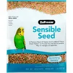 ZuPreem Sensible Seed Bird Food for Medium Birds, 2 lb Bag - Premium Blend of Seeds, FruitBlend Pellets for Lovebirds, Quakers, Small Conures, Cockatiels