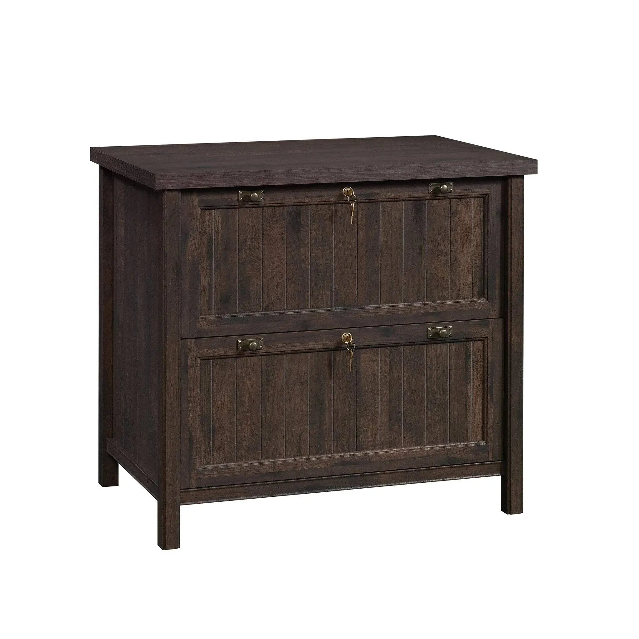 Sauder Costa Engineered Wood 2-Drawer Lateral File Cabinet in Coffee Oak