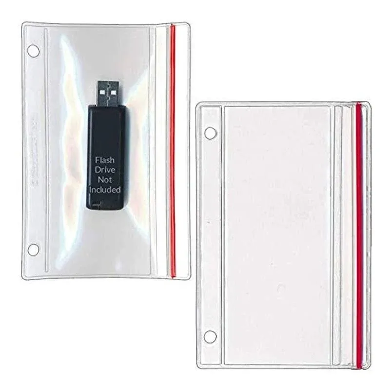 StoreSMART - Flash Drive Zipper Case for 3-Ring Binders - Vinyl Plastic Binder Pockets - R1831 5 Pack