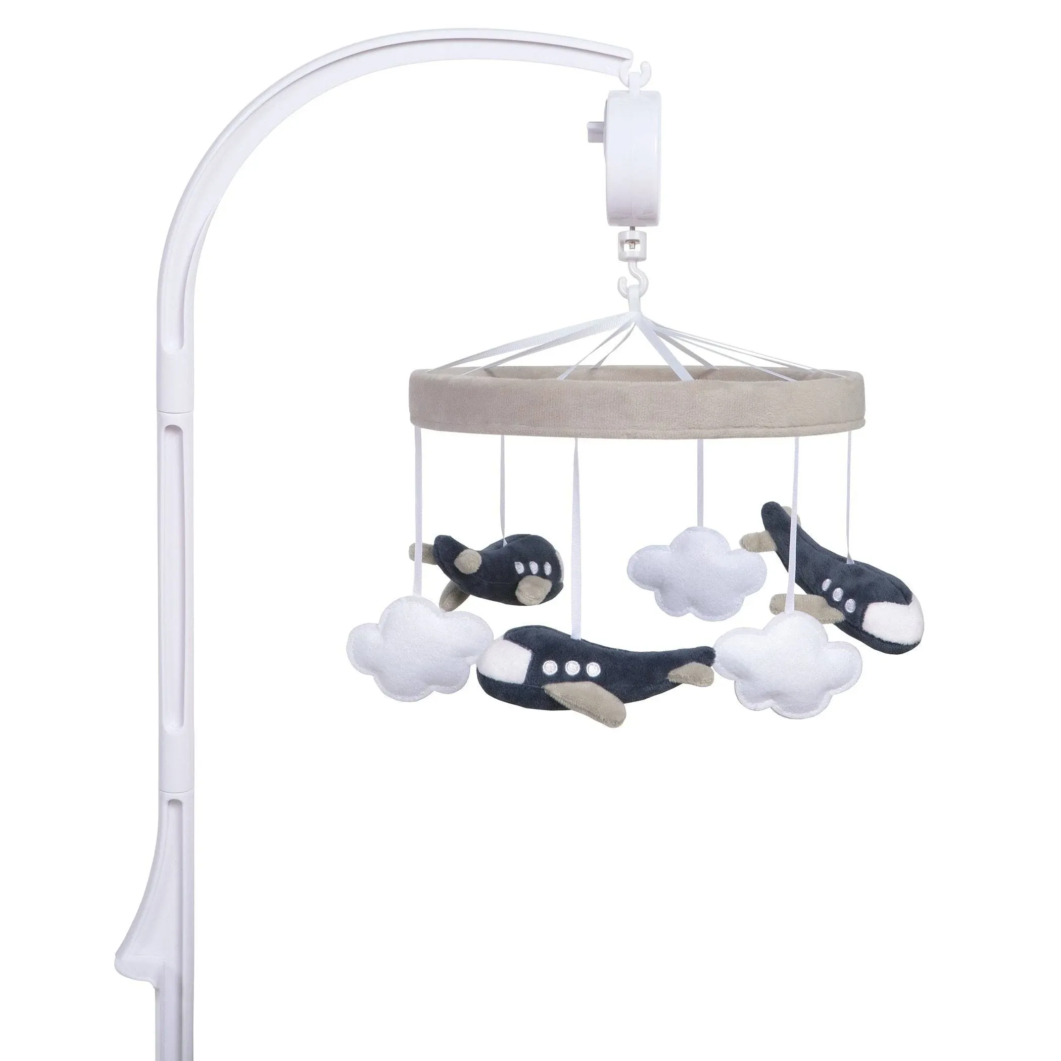 Sammy & Lou Airplane Baby Crib Mobile with Music, Crib Mobile Arm Fits Standard Crib Rail