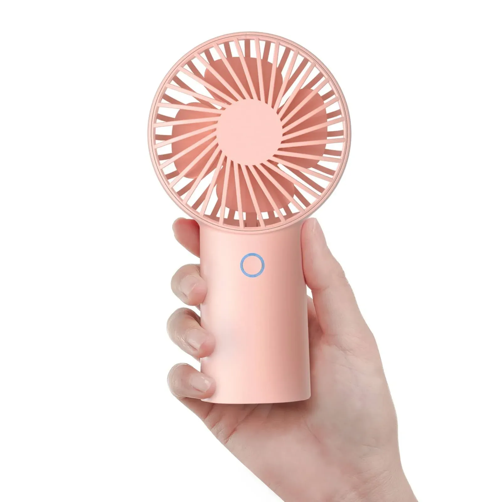 JISULIFE Handheld Portable Fan [20H Max Cooling Time] Mini Hand Fan, 4000mAh USB Rechargeable Personal Fan, Battery Operated Small Fan with 3 Speeds for Travel/Commute/Makeup/Office-Pink