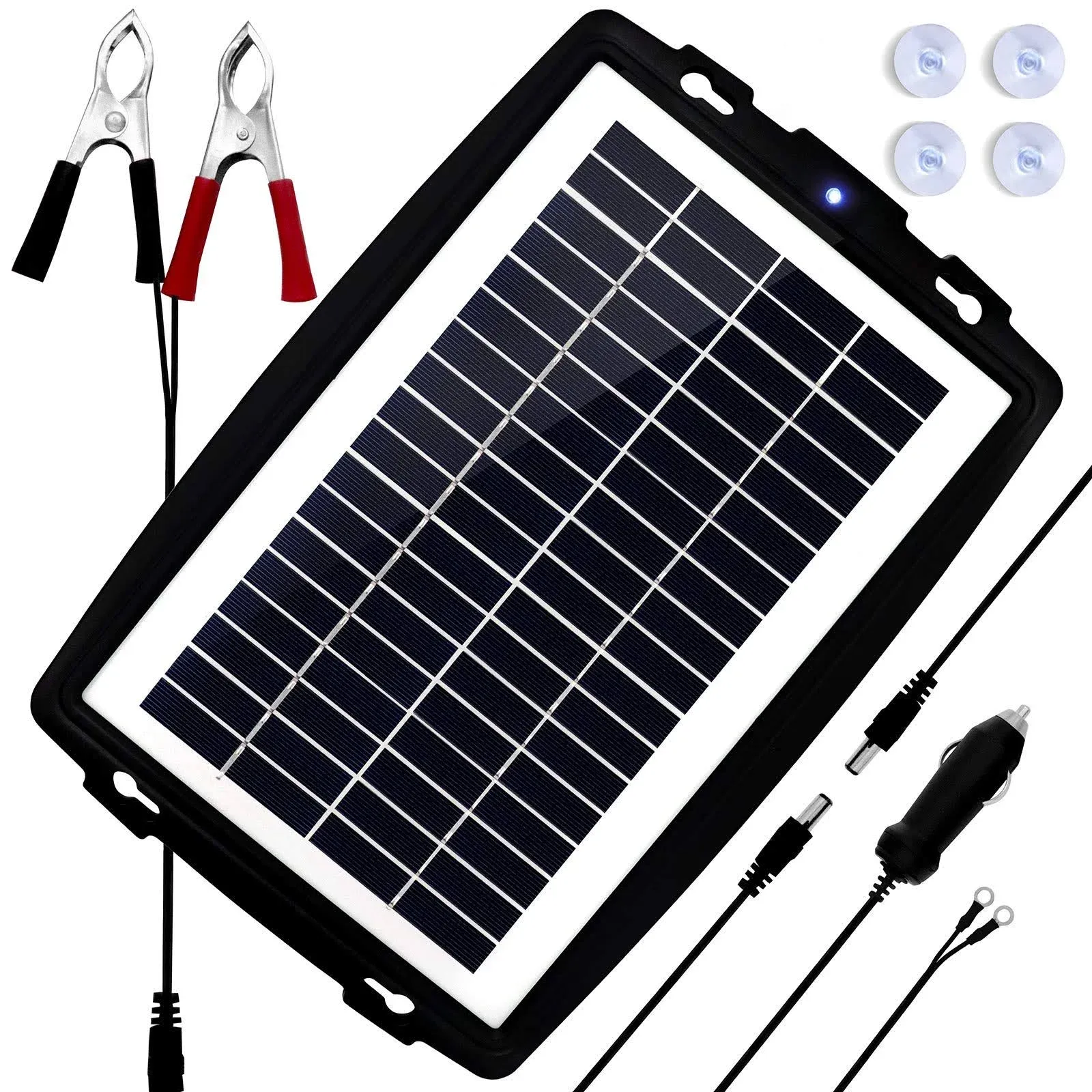 M MEGSUN MEGSUN 12 Volt 10W Solar Car Battery Maintainer Trickle Chargers Kits ...