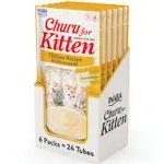 INABA Churu for Kittens, Grain-Free Creamy, Purée Lickable Cat Treats with DHA, 