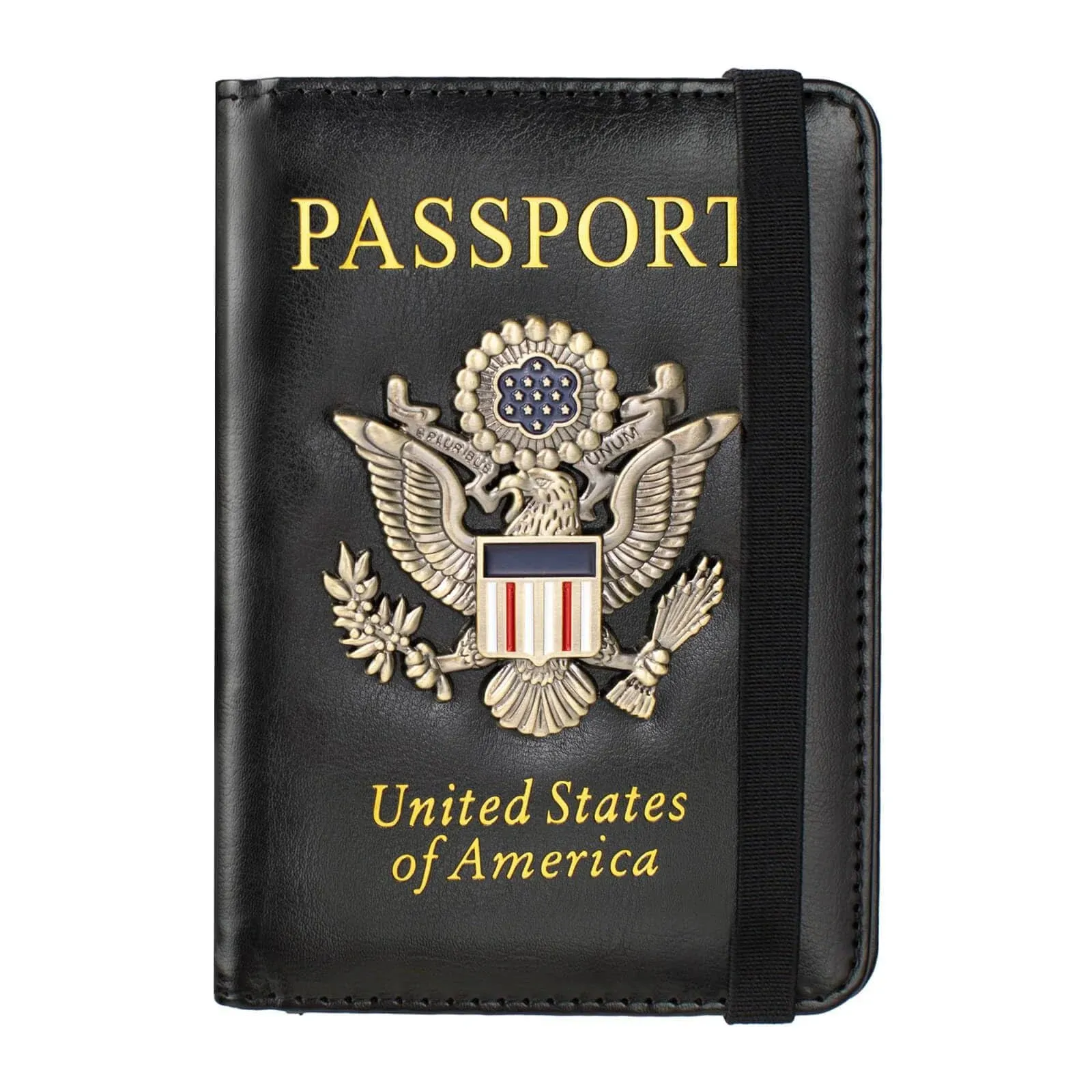 Passport Holder and Card Slot Combo RFID Blocking Leather Travel Passport Wal...