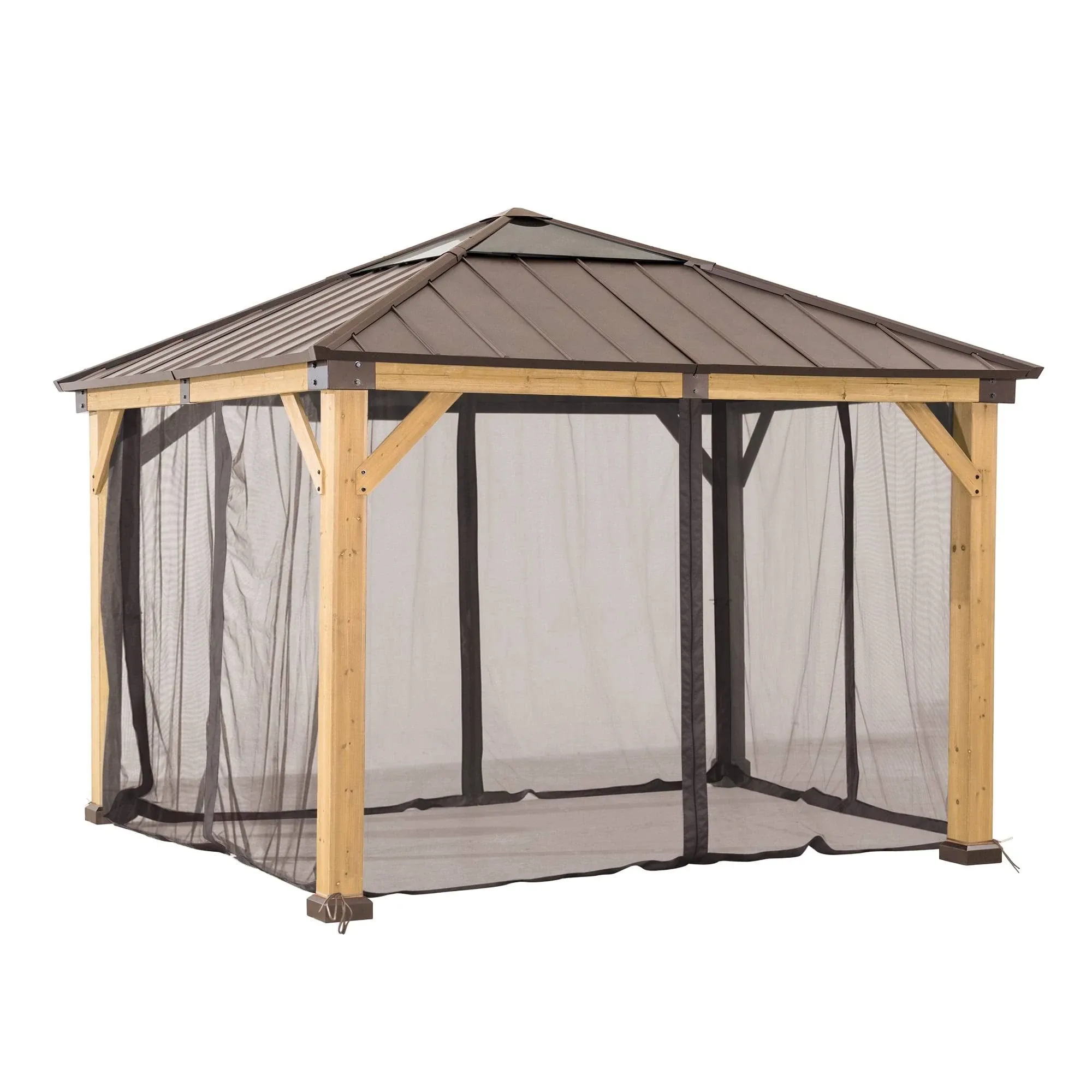 Original Manufacturer Sunjoy Universal Replacement Mosquito Netting for 13×15 ft Wood Gazebo