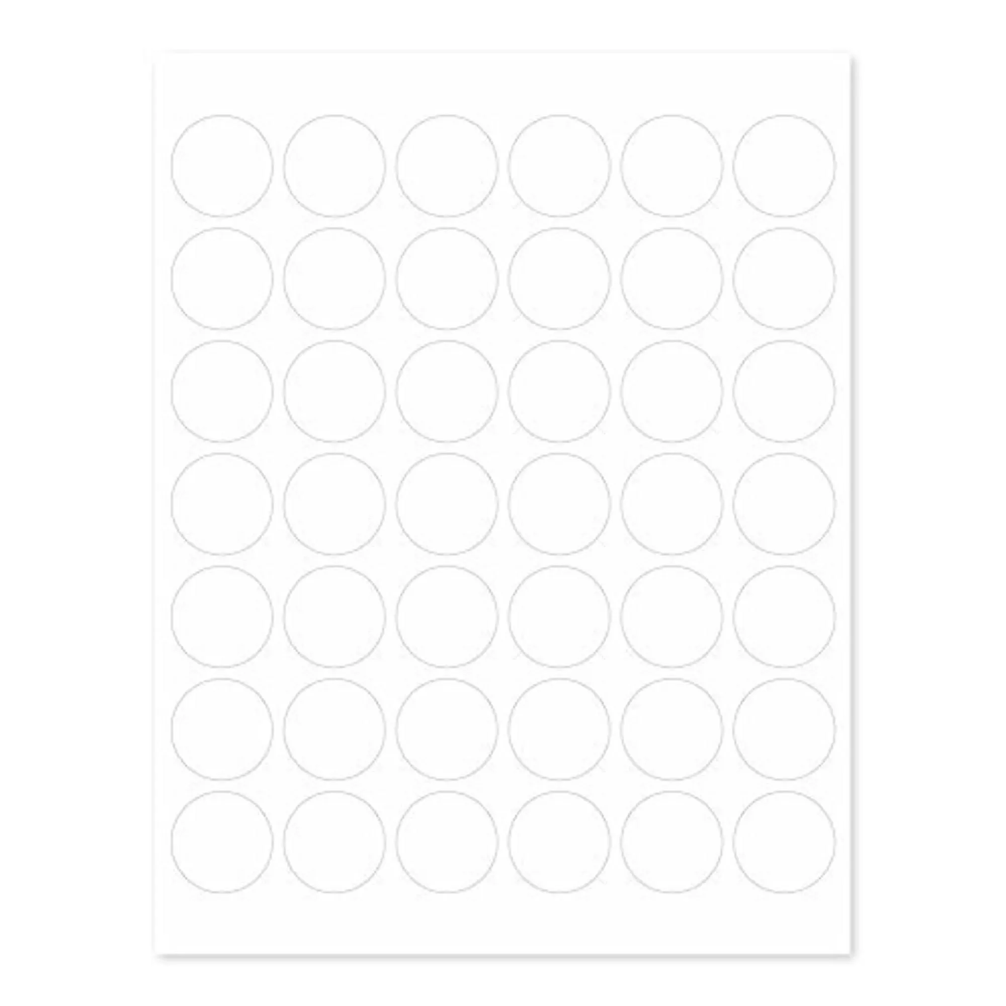 1 1/4" White Round Labels Sheet for Inkjet and Laser Printers / 25 Custom Logo Small Business Sticker Sheets / 1,050 Blank 1.25" Diameter DIY Printer Labels/Made in The USA