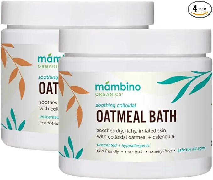 Organic Colloidal Oatmeal Bath Soak 6oz Oatmeal Powder for Dry Irritated Itchy Skin Relief 2-Pack Cruelty-Free Handmade Bath Products for Adults Bath