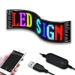 LED Matrix panel Bluetooth APP Control USB 5V Flexible LED Screen Scrolling Text