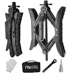 RVPNR Camper Wheel Chock Stabilizer, RV x Chocks Wheel Stabilizer, Wheel Chock Scissor 2 Sets Tire Locking Chocks Accessories with Ratchet,hex