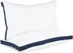 Utopia Bedding Gusseted Pillow (2-Pack) Premium Quality Bed Pillows - Side Back Sleepers - Navy Gusset - King - 18 x 36 Inches