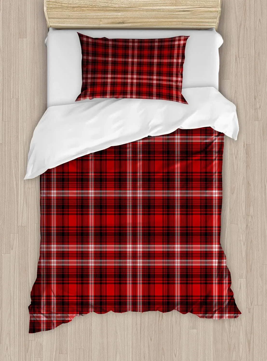 Ambesonne Plaid Duvet Cover Set, Nostalgic Striped Pattern from British Country ...