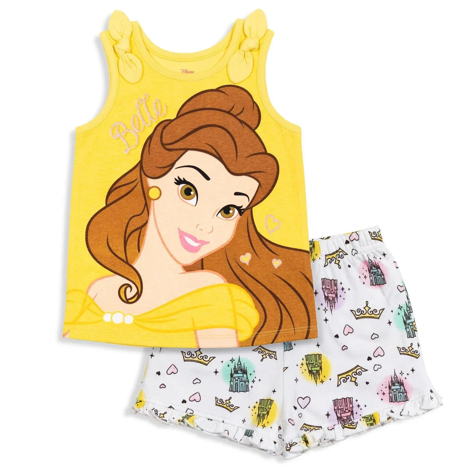 Disney Princess Belle Infant Baby Girls Tank Top and French Terry Shorts 18 Months