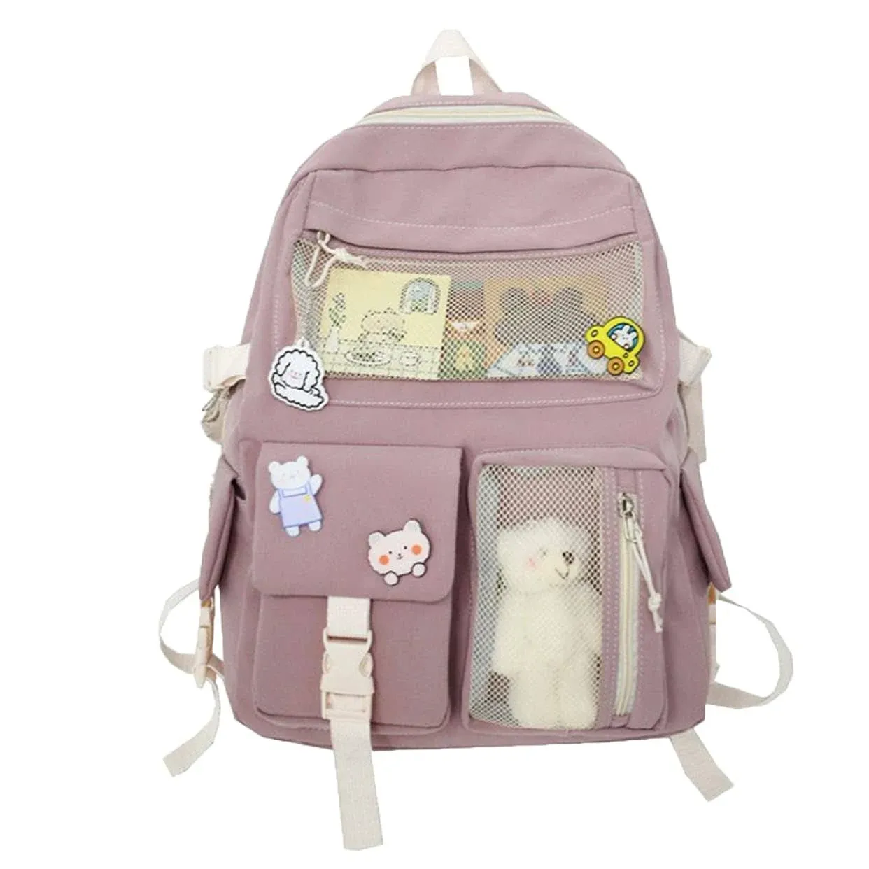 GGOOB Kawaii Backpack with Kawaii Pin and Accessories Cute Kawaii Backpack for School Bag Kawaii Girl Backpack Cute