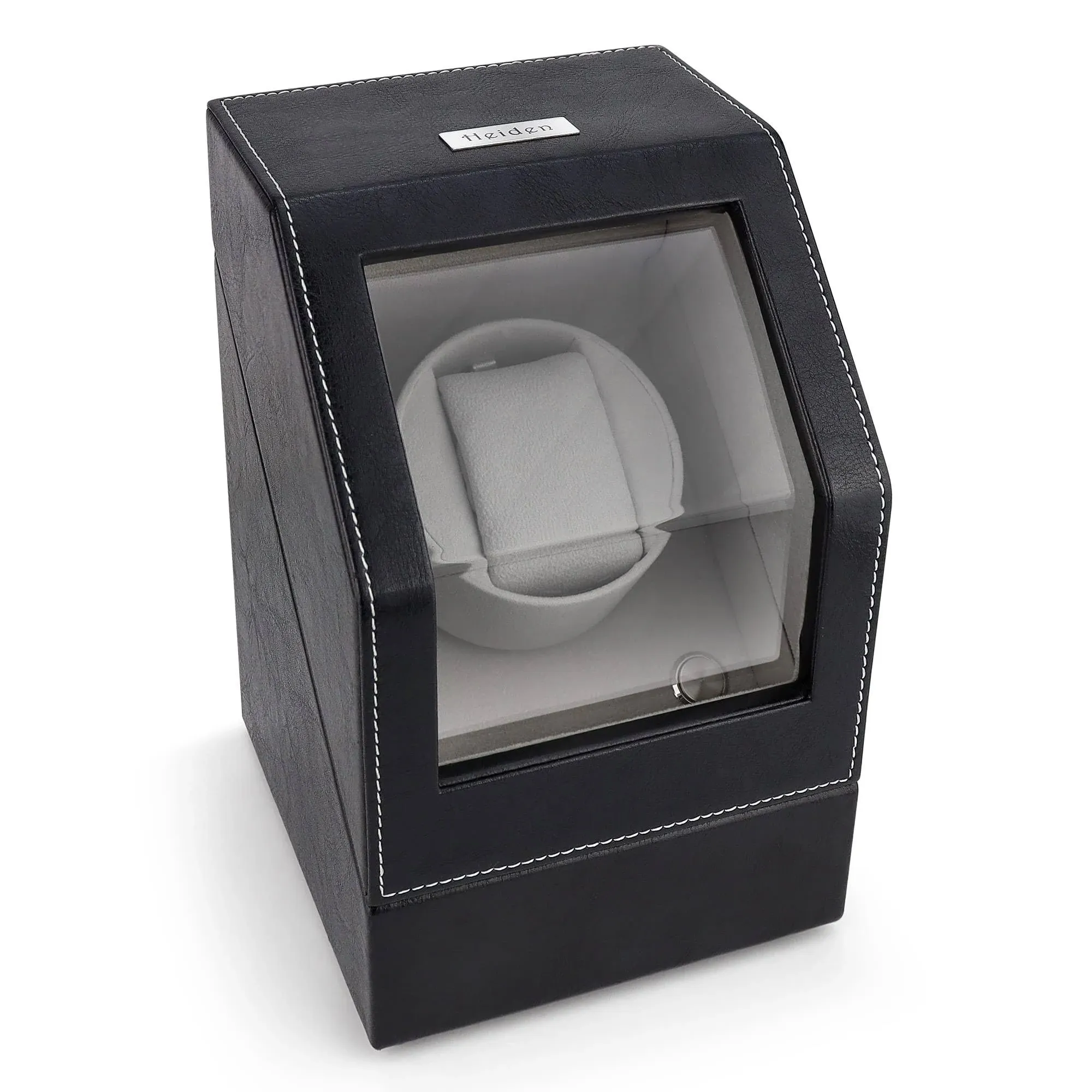 Heiden Battery Powered Single Watch Winder in Black Leather