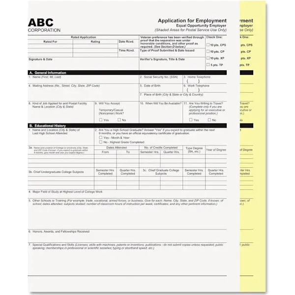 PM Company 59104 Digital Carbonless Paper, 8-1/2 x 11, Two-Part, White/Canary, 1250 Sets/Carton