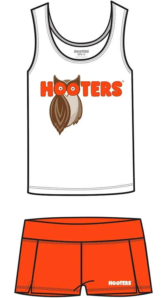 Ripple Junction Hooters Girl Iconic Waitress Outfit Includes Tank Top and Shorts Set Officially Licensed