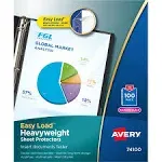 Avery 74100 Top-Load Poly Sheet Protectors, Letter, Diamond Clear 100 Box