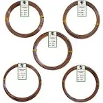 Anodized Aluminum Bonsai Training Wire 5-Size Starter Set with Canvas Bag - 1.0mm, 1.5mm, 2.0mm, 2.5mm, 3.0mm (147 feet total) - Choose Your Color (5 Sizes, Brown)