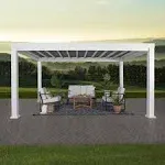 Backyard Discovery 16&#039; x 12&#039; Windham Modern Steel Pergola White N/A