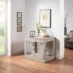 Large Wire Dog Crate with Cushion, Weathered Grey - Unipaws - EV1010