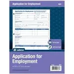 Applications for Employment, 8.5 x 11 Inch, 3-Hole Punched, 50-Sheets, 2-Pk