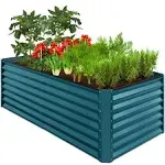 Best Choice Products 6x3x2ft Outdoor Metal Raised Garden Bed, Planter Box for Vegetables, Flowers, Herbs - Peacock Blue