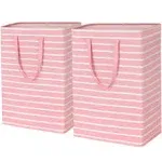 Pink Laundry Basket Kids Baby Laundry Hamper Towels Dirty Clothes Baskets for...