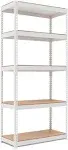 HOMEDANT 5 Tier Laminated White Metal Shelving Unit