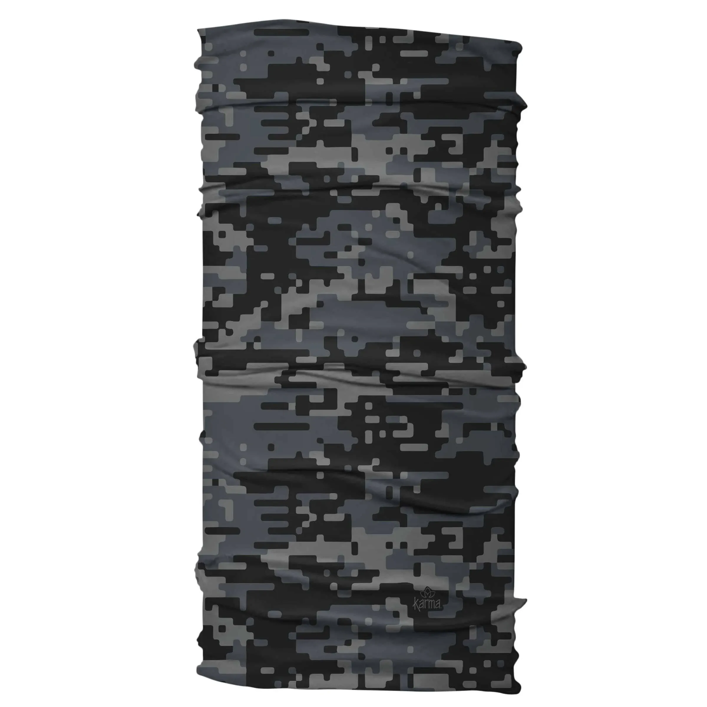 Karma Digital Camo Headband for Women - Wide - Fabric Headband and Stretchy Hair Scarf - Black