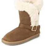 Girl Youth size 11 Brown Fur Boots the Childrens Place $42.95 NEW