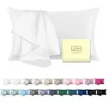 Suatien Mulberry Silk Pillowcase for Hair and Skin Hidden Zipper Soft Breathable Smooth Cooling Pillow Covers