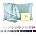 Mulberry Silk Pillowcase for Hair and Skin Standard Size 20&#034;X 26&#034; with Hidden Zi