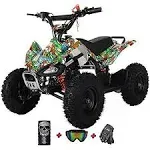 X-PRO Thunder 40 ATV 4 Wheelers 40cc ATV Quads Quad (Red Lighting)