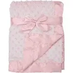 American Baby Company Heavenly Soft Chenille Minky Dot Receiving Blanket with Silky Satin Backing, Pink, 30" x 40", for Boys and Girls