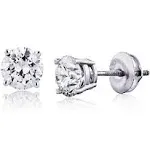 The Diamond Channel Certified 0.50 to 6 Carat Lab Grown Solitaire Diamond Stud Earrings Round Cut 4 Prong Screw Back (F-G Color, Vs1-vs2 Eye Clean