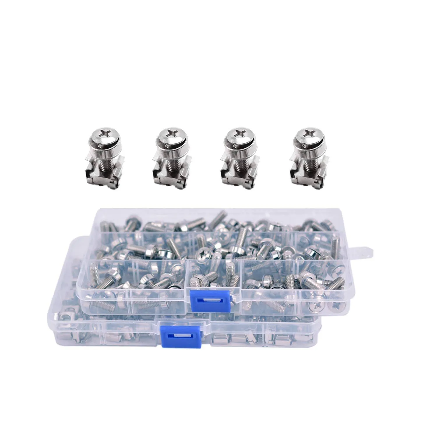 Wang-Data 100 Sets M6 Square Hole Hardware Cage Nuts &amp;amp Mounting Screws For X