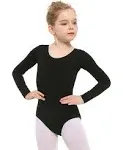 Stelle Girls Long Sleeve Team Basic Leotard Ballet Dance Gymnastics (Toddler/Little Kid/Big kid) (Black,4T)