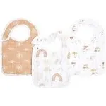 aden + anais 3-Pack Classic Organic Cotton Muslin Snap Bibs in Keep Rising Tan