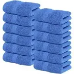 Infinitee Xclusives Premium Blue Washcloths Set – Pack of 12, 13x13 Inches