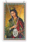 St. Catherine of Alexandria Medal Necklace with Laminated Prayer Card