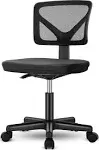 DUMOS Armless Desk Chairs with Wheels Cute Home Office Chair No Arms, Ergonomic Adjustable Swivel Rolling Task Chair, Comfy Mesh Mid Back Computer Wor