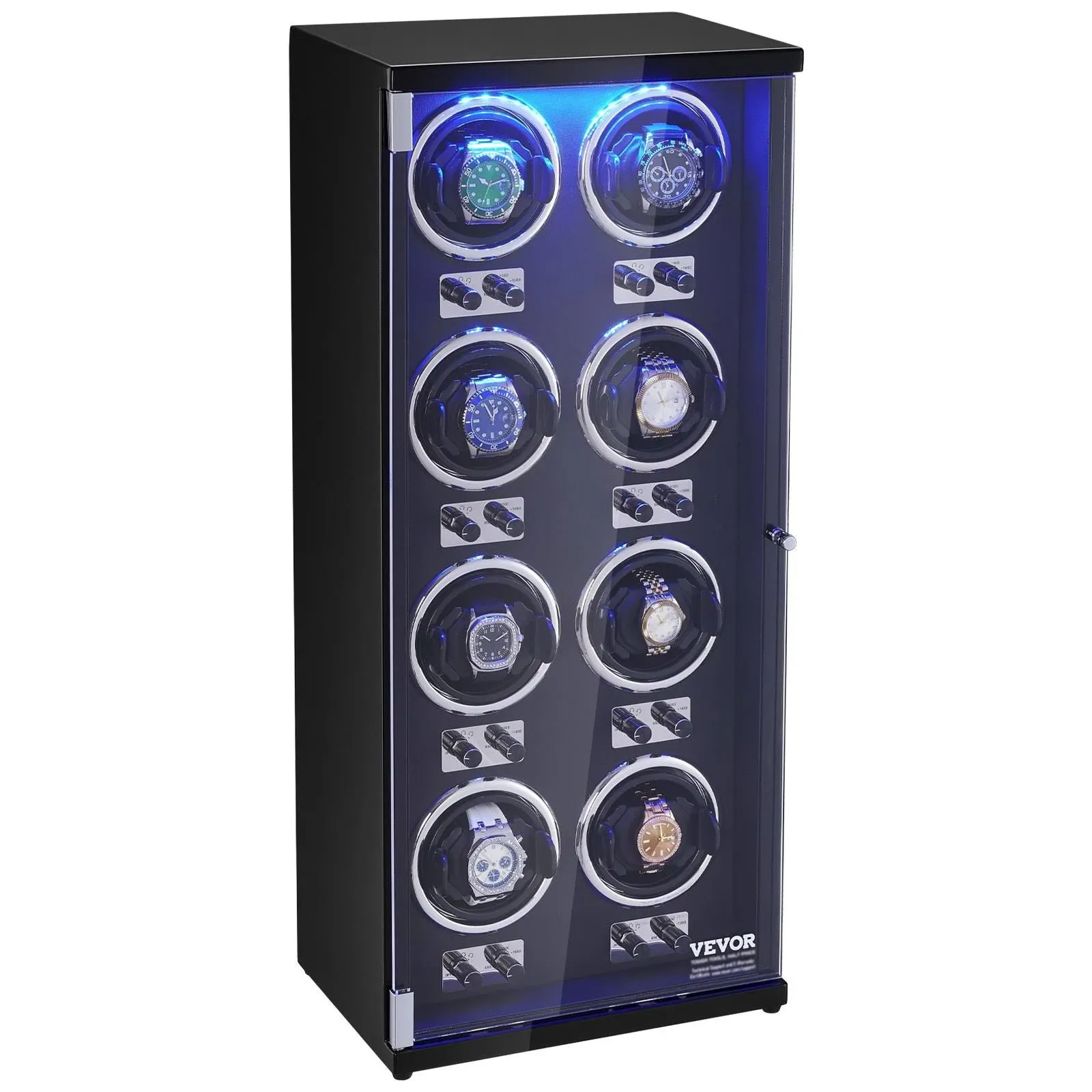 VEVOR Watch Winder for 8 Automatic Watches with 8 Quiet Japanese Mabuchi Motors