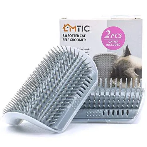 Cat Self Groomer, Wall Corner Massage Comb,Cat Corner Groomer Brush with Catnip ...