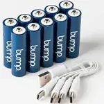 Bump 10 Pack 1000mAh AA NiMH Rechargeable Batteries Double A Battery