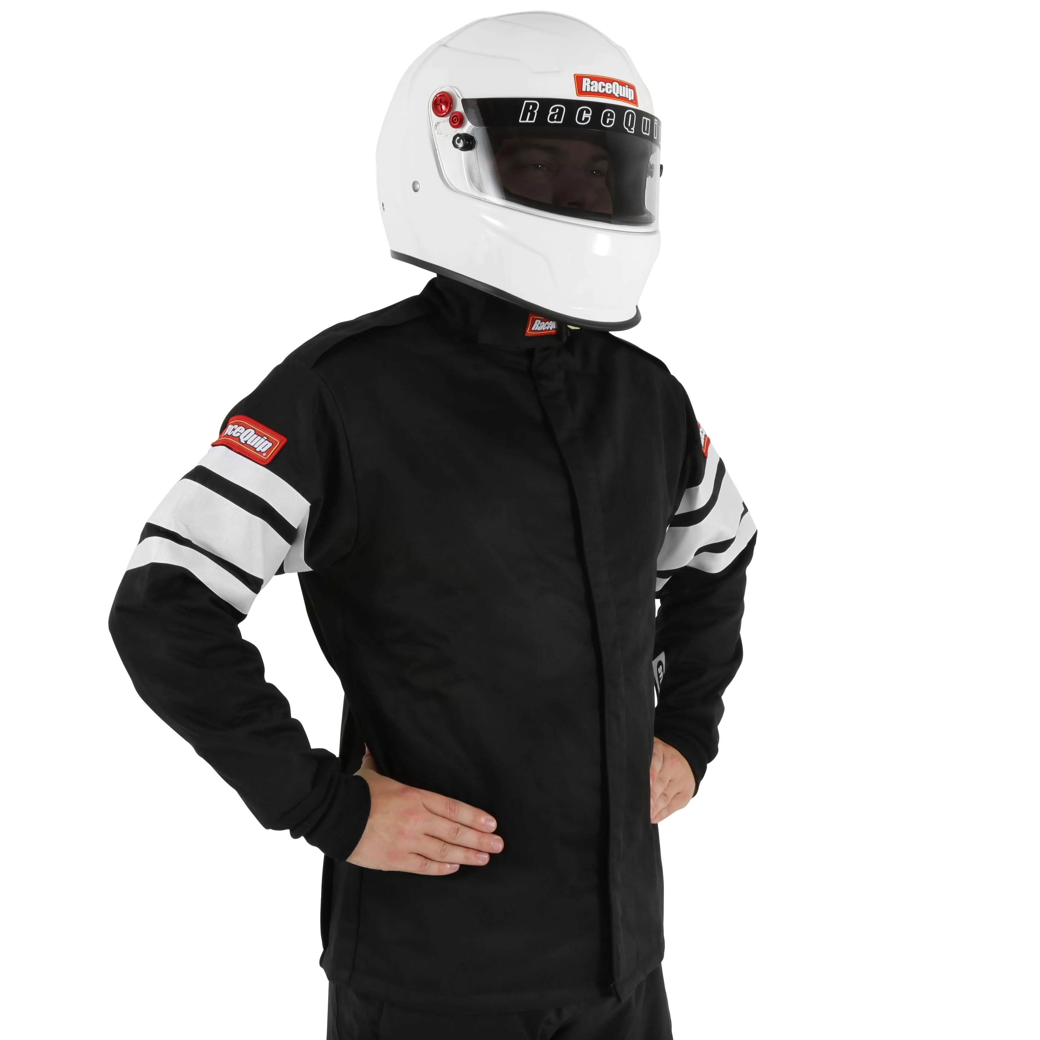 RaceQuip Racing Driver Fire Suit Jacket Multi Layer SFI 3.2A/ 5 Black Large 121005