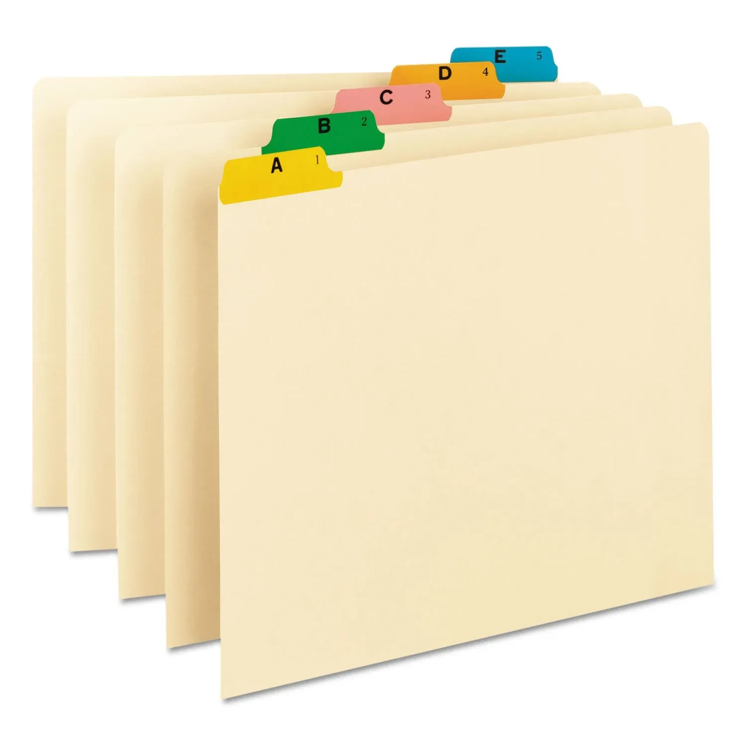 Smead Recycled Top Tab File Guides, Alpha, 1/5 Tab, Manila, Letter, 25/Set