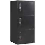 WISUNO 3 Door Vertical Stackable Storage Cabinet with Lock,Anti-Failing Device, Metal Lcoker,Organizer for Office, Home, Gym, School,Employee,Kids.