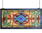 Extra Large Horizontal Transom Window Stained Glass Window Panels Hanging 26&#034;...