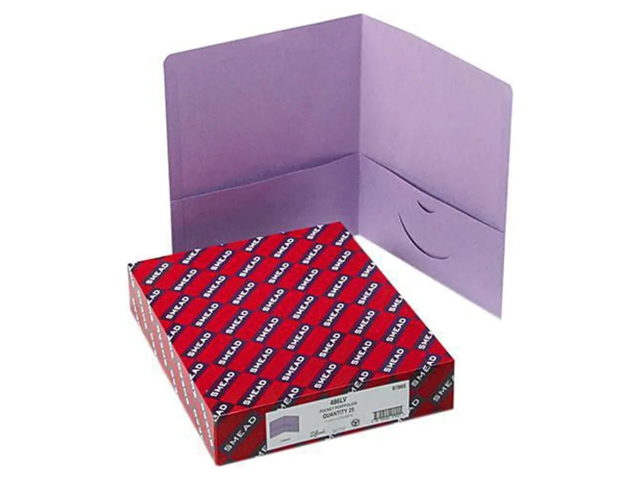 Smead Two-Pocket Folder, Textured Paper, Lavender, 25-box